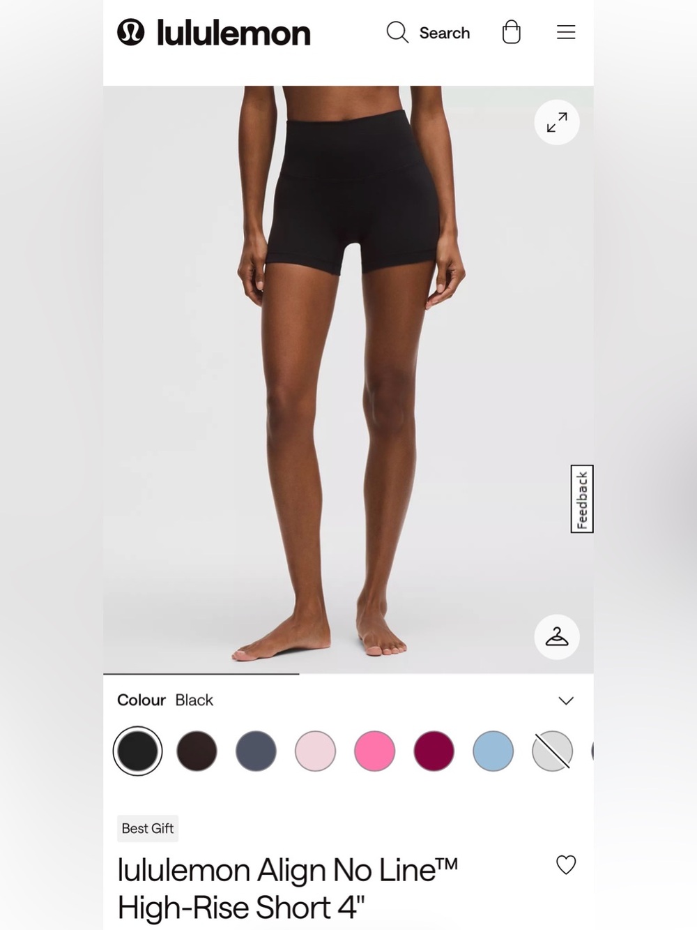 Lululemon Align No Line High-Rise Short 4”